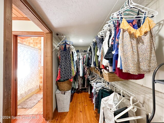 spacious closet with wood-type flooring