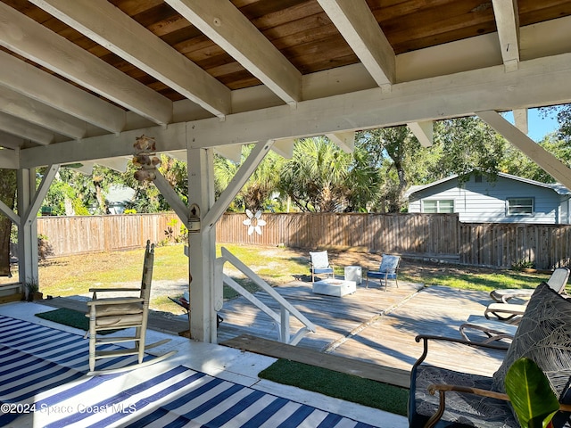 view of patio / terrace featuring a wooden deck