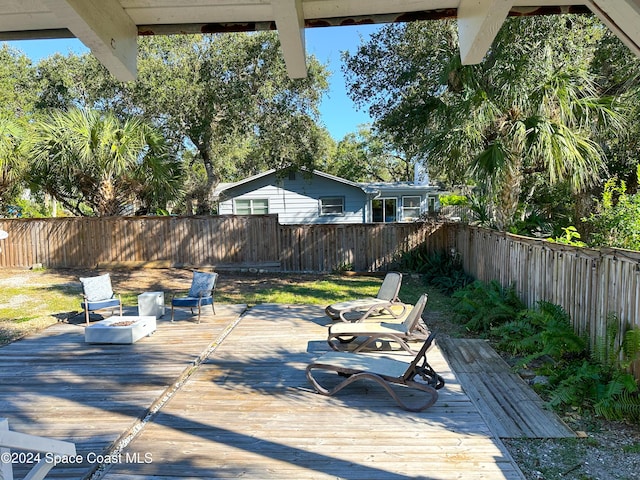 5875 Riverside Dr, Melbourne Beach, FL 32951 - fenced backyard featuring a deck