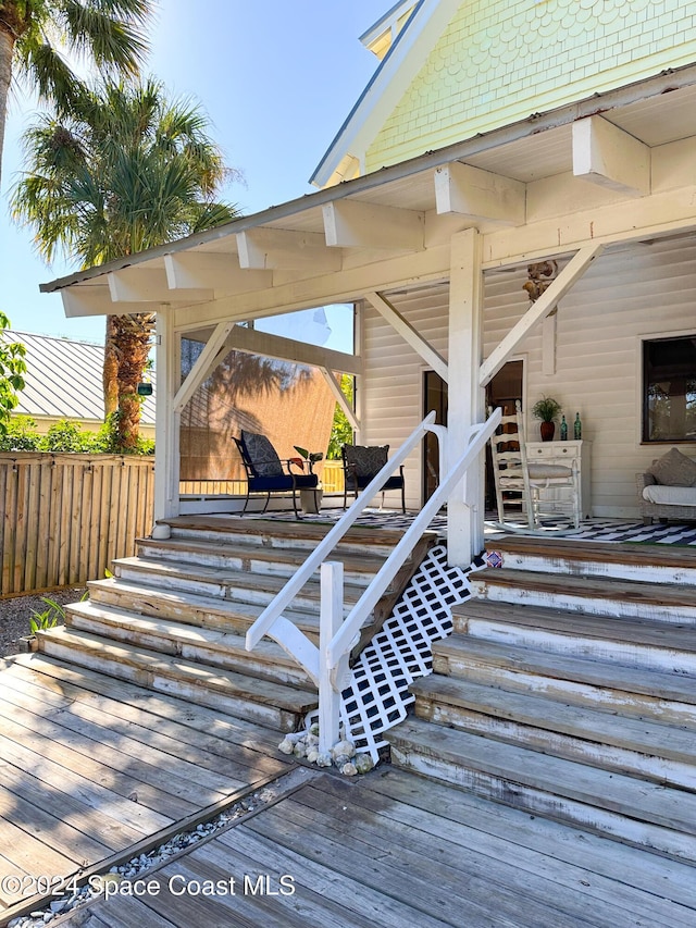 5875 Riverside Dr, Melbourne Beach, FL 32951 - view of wooden deck