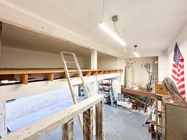 interior space featuring electric water heater