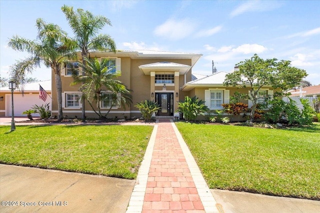 view of front of house with a front yard