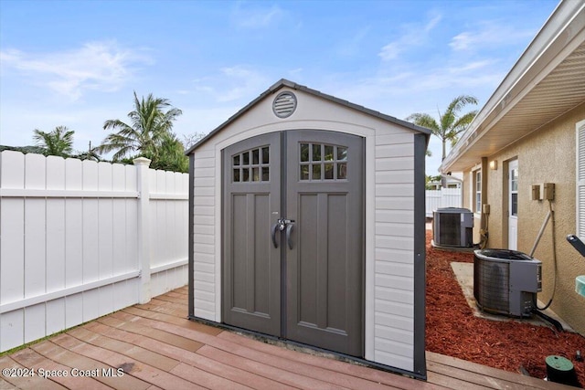 view of outbuilding with central AC