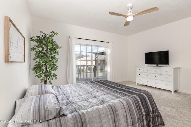 1010 Citrus Ave NE, Palm Bay, FL 32905 - bedroom with carpet floors, access to outside, and ceiling fan