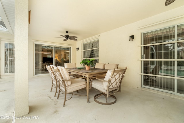 view of patio with ceiling fan