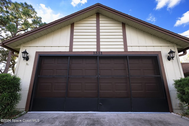 view of garage