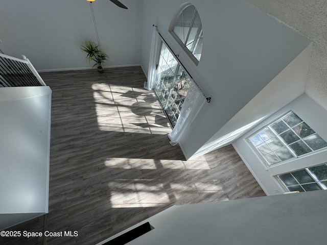 room details featuring wood finished floors and baseboards