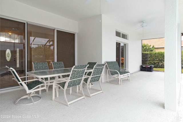 view of patio with ceiling fan