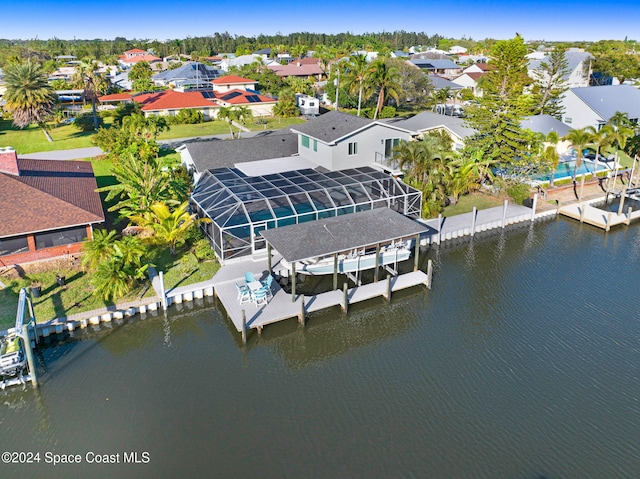 379 Hiawatha Way, Melbourne Beach, FL 32951 - aerial perspective of suburban area featuring a large body of water