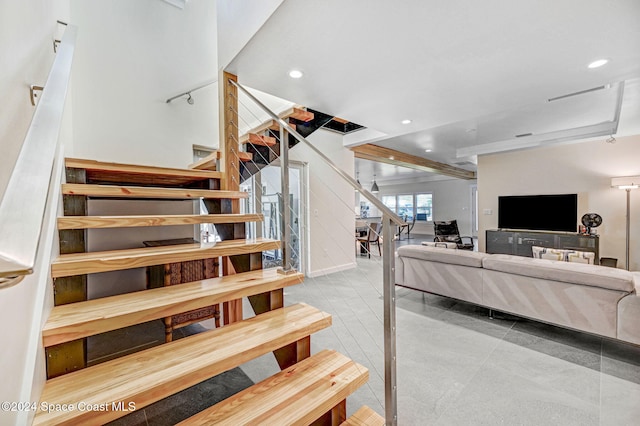 379 Hiawatha Way, Melbourne Beach, FL 32951 - stairway with recessed lighting