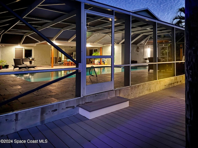 379 Hiawatha Way, Melbourne Beach, FL 32951 - swimming pool featuring a patio area and a lanai