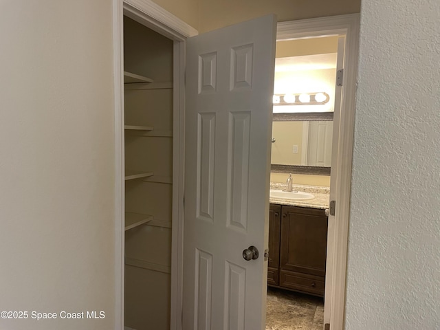 hallway with sink