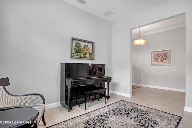 living area featuring wood-type flooring