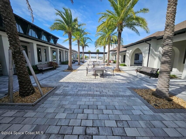 view of community featuring a patio area