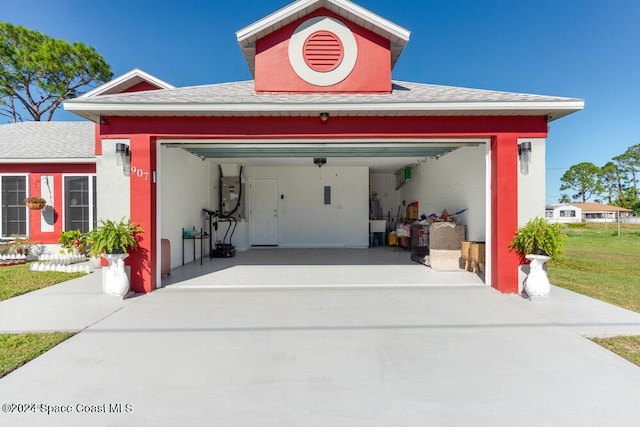 view of garage