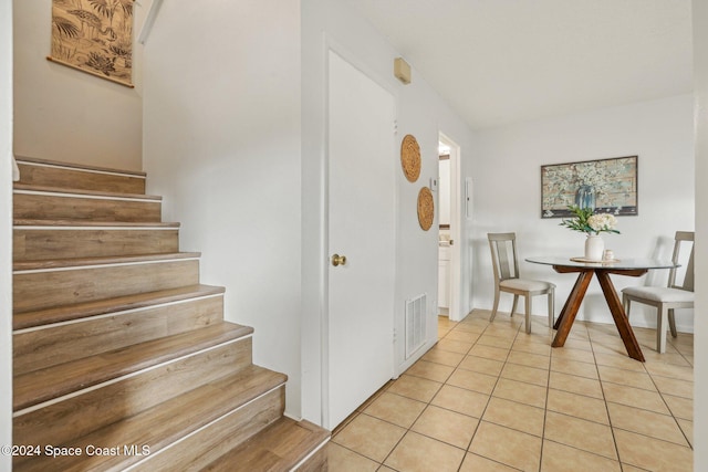 interior space with light tile patterned flooring