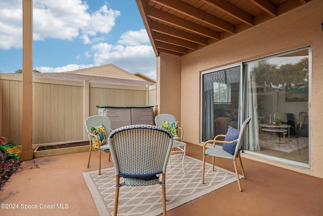 balcony with a patio