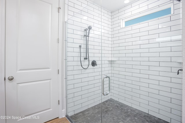 bathroom with walk in shower