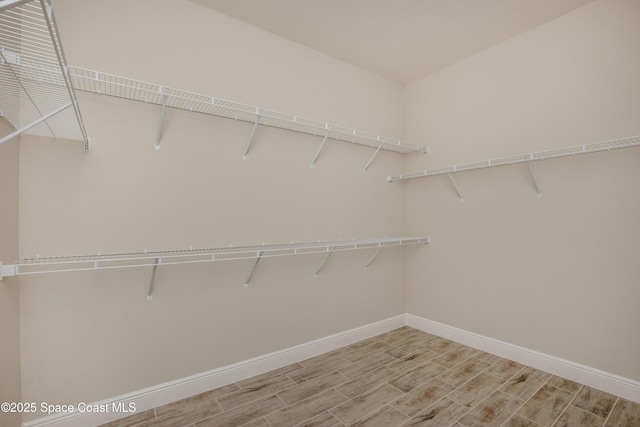 spacious closet with light wood-style floors