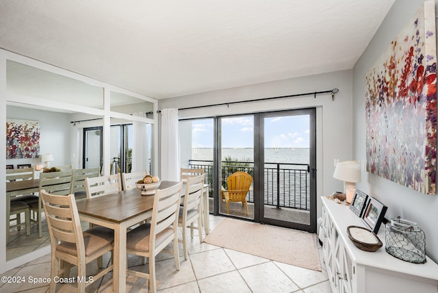 view of tiled dining space