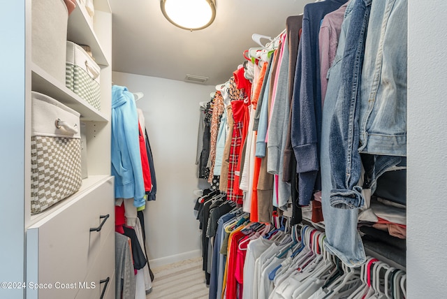 view of walk in closet