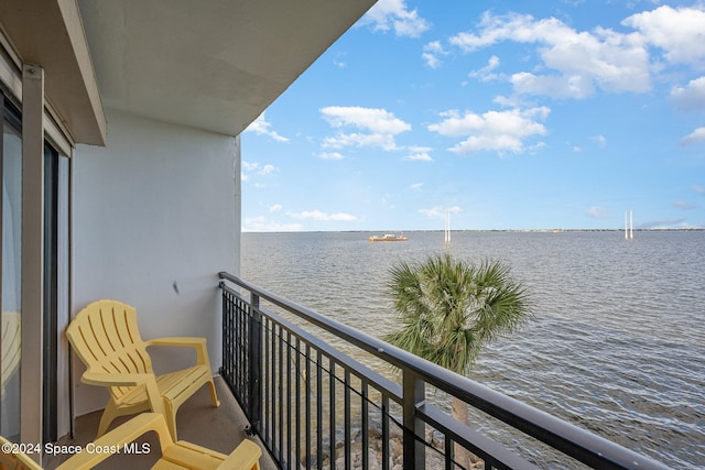 balcony with a water view