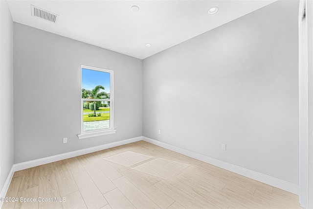 empty room featuring light wood-type flooring