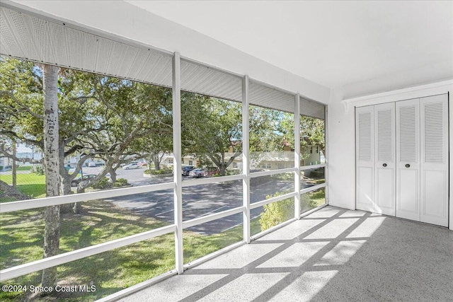 view of unfurnished sunroom