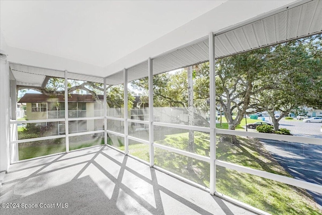 view of unfurnished sunroom