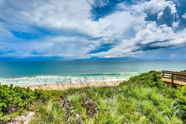 water view featuring a beach view