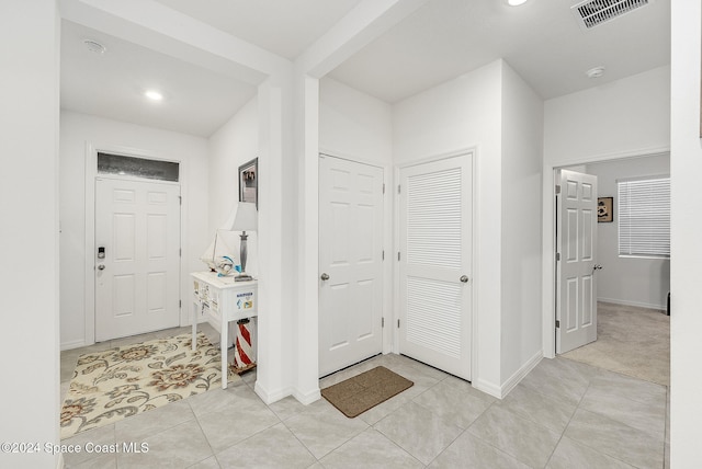 view of tiled entrance foyer