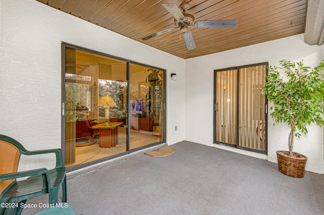 view of patio / terrace with ceiling fan