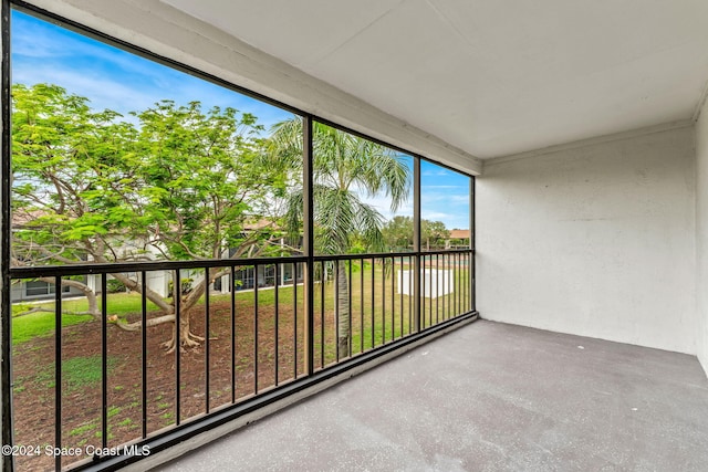 view of unfurnished sunroom