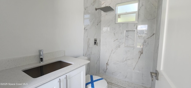 205 Flamingo Dr, Cocoa, FL 32926 - bathroom featuring a marble finish shower and vanity