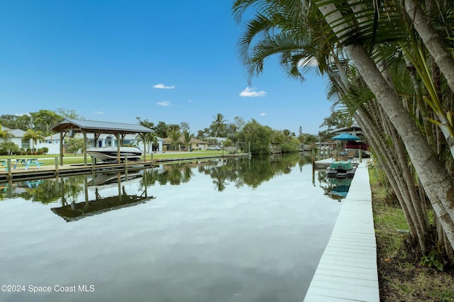 491 Indian Creek Dr, Cocoa Beach, FL 32931 - dock featuring a water view