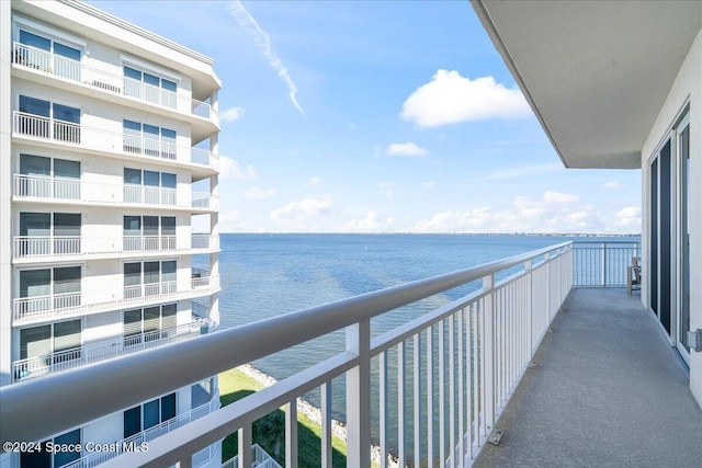 balcony with a water view