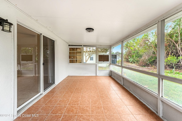 view of unfurnished sunroom