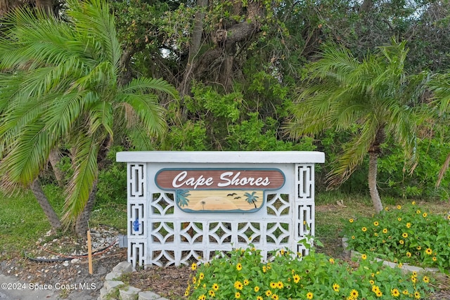 view of community sign