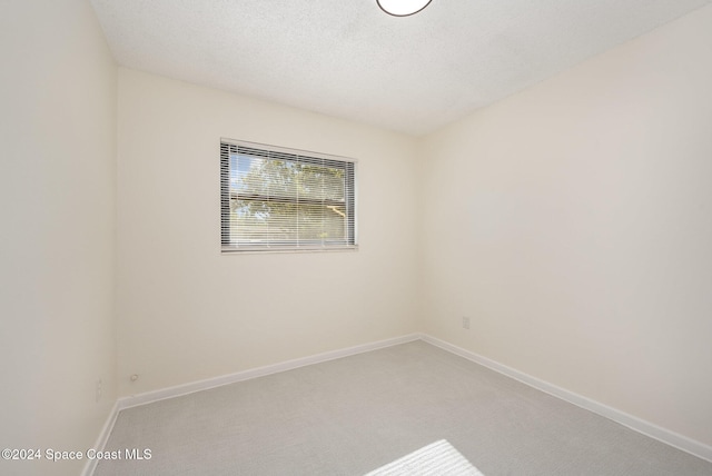 spare room with carpet flooring and a textured ceiling