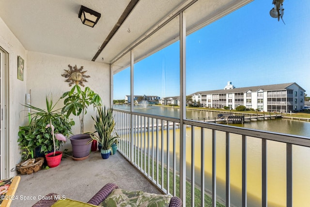 balcony with a water view