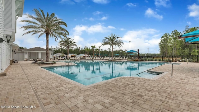 view of pool with a patio