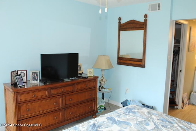 bedroom featuring light hardwood / wood-style floors