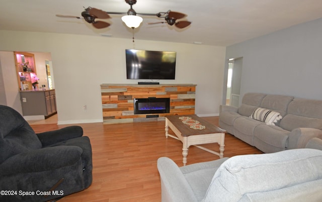 living room featuring light hardwood / wood-style floors