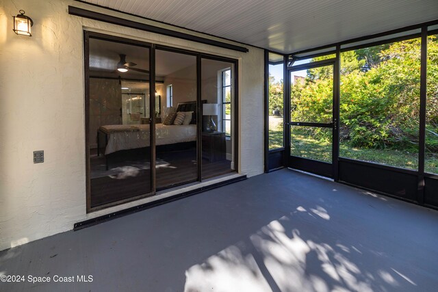 view of unfurnished sunroom