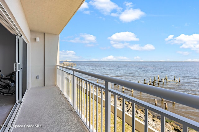 balcony with a water view