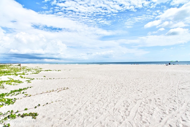 property view of water with a beach view