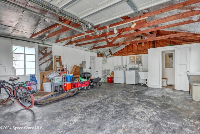 garage featuring separate washer and dryer