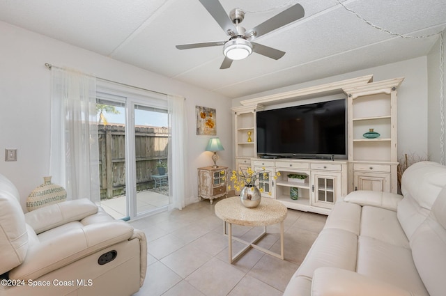 641 Ridge Club Dr Unit 21, Melbourne, FL 32934 - tiled living room featuring ceiling fan