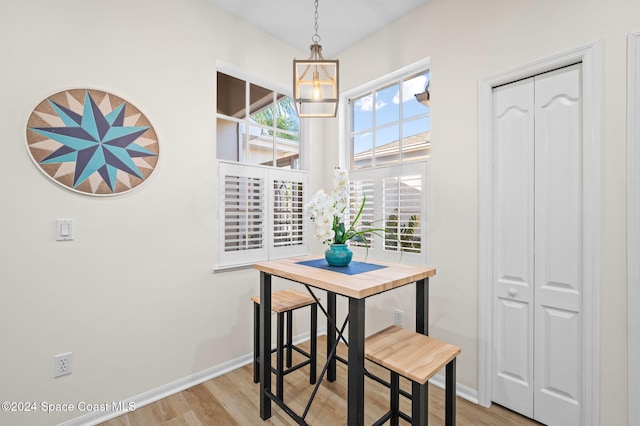 dining room featuring light wood-type flooring