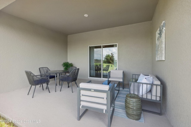 view of patio with an outdoor hangout area